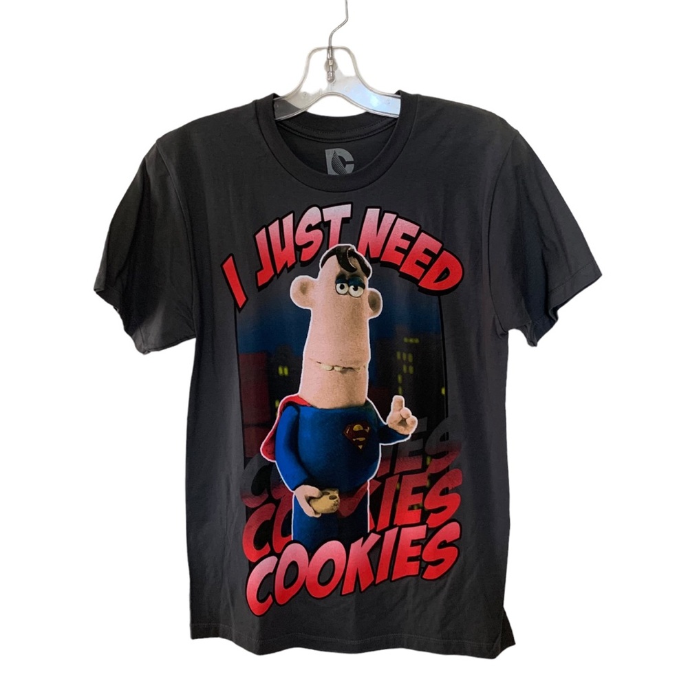 DC Comics Superman Men’s Graphic T Shirt Grey Crew Neck Y2K